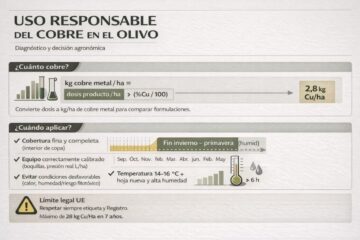 infografia sobre dosis de cobre para el olivo detallada